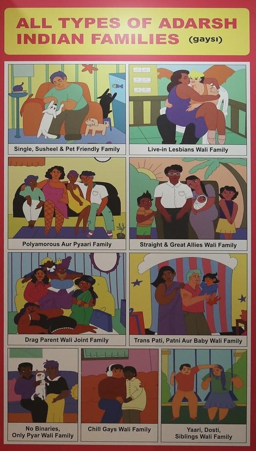 Gaysi Family’s deleted draft, a poster titled All Types of Adarsh Indian Families. Gaysi Family’s deleted draft, a poster titled All Types of Adarsh Indian Families.