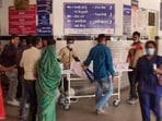 An injured person being shifted to a hospital after villagers attacked police personnel in Mauganj, Madhya Pradesh. (Representative image)