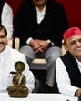 SP chief Akhilesh Yadav at the party headquarters in Lucknow on Saturday. (HT ) SP chief Akhilesh Yadav at the party headquarters in Lucknow on Saturday. (HT )