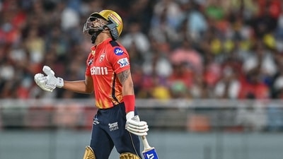 Punjab Kings' captain Shreyas Iyer reacts after his dismissal during the Indian Premier League (IPL) Twenty20 cricket match between Punjab Kings and Rajasthan Royals (AFP) Punjab Kings' captain Shreyas Iyer reacts after his dismissal during the Indian Premier League (IPL) Twenty20 cricket match between Punjab Kings and Rajasthan Royals (AFP)