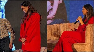 Deepika Padukone is proof that confidence is key to pulling off a red monochrome pantsuit. (Instagram/ Shaleena Nathani) Deepika Padukone is proof that confidence is key to pulling off a red monochrome pantsuit. (Instagram/ Shaleena Nathani)