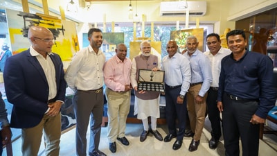 Prime Minister Narendra Modi meets with members of the 1996 World Cup winning Sri Lankan cricket team, in Colombo on Saturday. (ANI) Prime Minister Narendra Modi meets with members of the 1996 World Cup winning Sri Lankan cricket team, in Colombo on Saturday. (ANI)