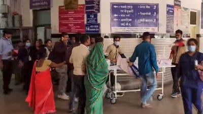 An injured person being shifted to a hospital after villagers attacked police personnel in Mauganj, Madhya Pradesh. (Representative image) (PTI FILE) An injured person being shifted to a hospital after villagers attacked police personnel in Mauganj, Madhya Pradesh. (Representative image) (PTI FILE)