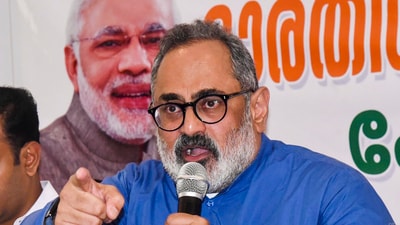 Rajeev Chandrasekhar hit out at Rahul Gandhi after he claimed that the RSS and BJP would now target Christians and church land (PTI)