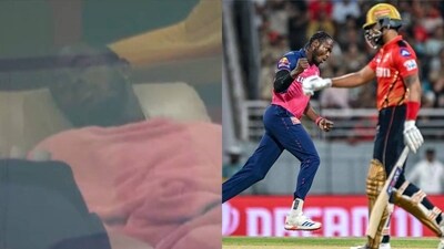 Jofra Archer picked three wickets in the match against PBKS Jofra Archer picked three wickets in the match against PBKS