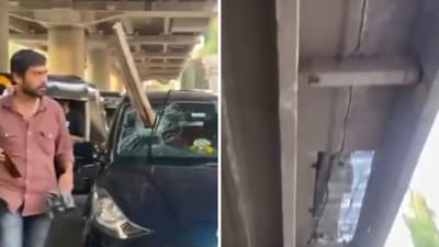 The driver narrowly escaped, while reactions on Reddit compared it to a Final Destination movie scene. (Reddit/r/Mumbai) The driver narrowly escaped, while reactions on Reddit compared it to a Final Destination movie scene. (Reddit/r/Mumbai)