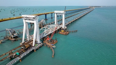 Ramanathapuram: The new Pamban Bridge, connecting Rameswaram with mainland India, inaugurated by Prime Minister Narendra Modi on Ram Navami (April 6). (PTI)