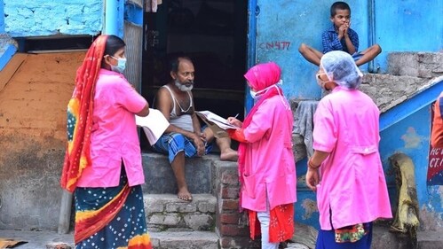 ASHA workers during covid. (Raj K. Raj / HT)