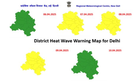 IMD's heatwave prediction for Delhi over the next 3 days. (IMD) IMD's heatwave prediction for Delhi over the next 3 days. (IMD)