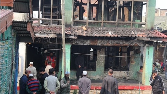 The deceased student was identified as Yasir Ahmad, a resident of Karmula Tral. (HT Photo)