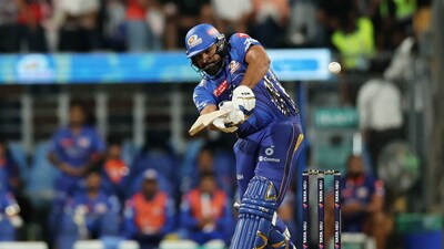 Rohit Sharma scored 17 runs off nine balls against RCB. (REUTERS)