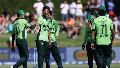 Pakistans Akif Javed (C) celebrates the wicket of New Zealand�s Henry Nicholls during the third one day international (ODI) cricket match between New Zealand and Pakistan at Bay Oval in Mount Maunganui on April 5, 2025. (Photo by Michael Bradley / AFP) (AFP) Pakistans Akif Javed (C) celebrates the wicket of New Zealand�s Henry Nicholls during the third one day international (ODI) cricket match between New Zealand and Pakistan at Bay Oval in Mount Maunganui on April 5, 2025. (Photo by Michael Bradley / AFP) (AFP)