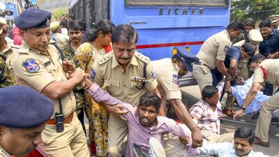 Days after the students of University of Hyderabad began protests against auction of 400 acres of forested land in Kancha Gachibowli, the Supreme Court on April 3 ordered an immediate halt to all developmental activities in the area. (PTI) Days after the students of University of Hyderabad began protests against auction of 400 acres of forested land in Kancha Gachibowli, the Supreme Court on April 3 ordered an immediate halt to all developmental activities in the area. (PTI)