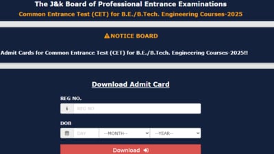 JKCET 2025 Admit Cards have been released at jkbopee.gov.in, Candidates can download hall tickets via the direct link provided here. JKCET 2025 Admit Cards have been released at jkbopee.gov.in, Candidates can download hall tickets via the direct link provided here.