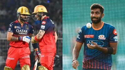 Virat Kohli and Phil Salt will be facing Jasprit Bumrah on Monday night at Wakhede Stadium. (HT and PTI Images) Virat Kohli and Phil Salt will be facing Jasprit Bumrah on Monday night at Wakhede Stadium. (HT and PTI Images)