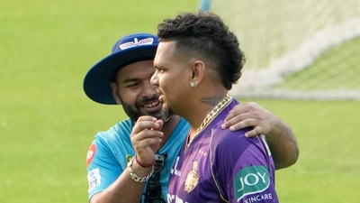 Rishabh Pant and Sunil Narine during their training sessions ahead of the IPL 2025 match between Kolkata Knight Riders and Lucknow Super Giants (PTI) Rishabh Pant and Sunil Narine during their training sessions ahead of the IPL 2025 match between Kolkata Knight Riders and Lucknow Super Giants (PTI)