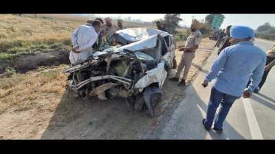Police officials said the ill-fated car was being driven at a high speed when it hit a road divider on the Moga-Barnala highway.
