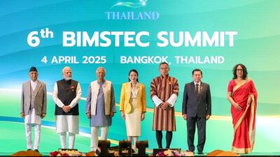 Prime Minister Narendra Modi (second from left) with heads of states from India’s neighbouring countries during the BIMSTEC summit in Bangkok. (AFP Photo)