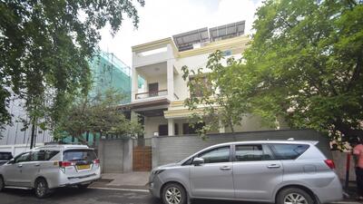 Residence of Tamil Nadu Minister KN Nehru's Nehru brother Manivannan, where the Enforcement Directorate raided as part of a probe linked to the TVH group, in Trichy, Monday, April 7, 2025. (PTI) Residence of Tamil Nadu Minister KN Nehru's Nehru brother Manivannan, where the Enforcement Directorate raided as part of a probe linked to the TVH group, in Trichy, Monday, April 7, 2025. (PTI)