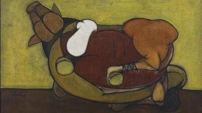 Tyeb Mehta’s ‘Trussed Bull’ sold for  ₹61.8 crore last week. (SaffronArt)