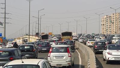 Vehicles stuck in traffic jam in Delhi. (PTI Photo)