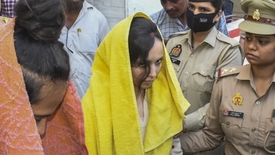 Muskan Rastogi, along with her lover Sahil Shukla, allegedly stabbed her husband Saurabh Rajput to death. (PTI) Muskan Rastogi, along with her lover Sahil Shukla, allegedly stabbed her husband Saurabh Rajput to death. (PTI)