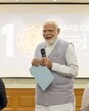 PM Modi was interacting with a group of Mudra loan beneficiaries at his residence on the tenth anniversary of the scheme. (PTI photo) PM Modi was interacting with a group of Mudra loan beneficiaries at his residence on the tenth anniversary of the scheme. (PTI photo)