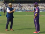 Danny Morrison chats with KKR captain Ajinkya Rahane Danny Morrison chats with KKR captain Ajinkya Rahane