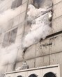 Smoke billowing out of the building in Lucknow on Tuesday. (Sourced)