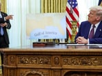 US President Donald Trump and his senior trade adviser Peter Navarro appeared in the Oval Office of the White House, on the day Trump signs executive orders for reciprocal tariffs, in Washington, D.C., U.S., February 13, 2025. REUTERS/Kevin Lamarque/File Photo