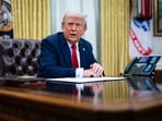 US President Donald Trump speaks during an executive order signing in the Oval Office of the White House in Washington US President Donald Trump speaks during an executive order signing in the Oval Office of the White House in Washington