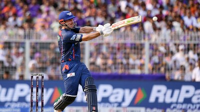 Mitchell Marsh played a 81-run knock off 48 balls as Lucknow Super Giants launched an onslaught on KKR bowlers. His innings was studded with 6 fours and five sixes. (ANI ) Mitchell Marsh played a 81-run knock off 48 balls as Lucknow Super Giants launched an onslaught on KKR bowlers. His innings was studded with 6 fours and five sixes. (ANI )