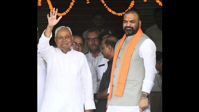 Bihar chief minister Nitish Kumar with deputy chief minister Samrat Choudhary at Bihar Assembly in Patna on Monday. (Santosh Kumar/HT) Bihar chief minister Nitish Kumar with deputy chief minister Samrat Choudhary at Bihar Assembly in Patna on Monday. (Santosh Kumar/HT)