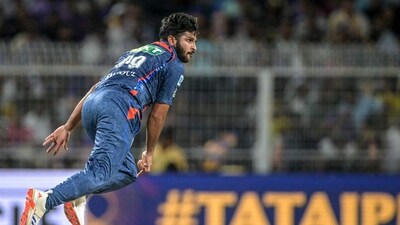 Shardul Thakur took the key wickets of Ajinkya Rahane and Andre Russell, helping LSG stage a memorable comeback in the contest against KKR. Shardul Thakur also bowled a 11-ball over, bowling five wides in a row. (AFP) Shardul Thakur took the key wickets of Ajinkya Rahane and Andre Russell, helping LSG stage a memorable comeback in the contest against KKR. Shardul Thakur also bowled a 11-ball over, bowling five wides in a row. (AFP)