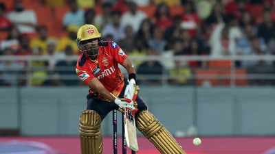 PBKS never lost a wicket after that, though, with Shashank delivering once again at the death by smashing an unbeaten 52 in 36 balls. Marco Jansen at the other end finished on 34 off 19 and the stand between them ended unbeaten on 65 off 38 balls. PBKS finished with a score of 219/6.&nbsp; (REUTERS)