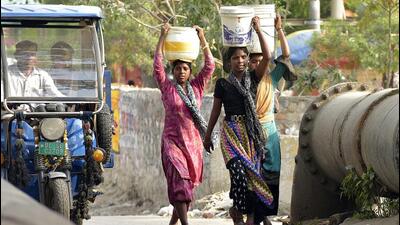 Currently, the civic body has about 1,100 tube wells of varying capacities and 6,500 hand pumps installed. In addition, there are about 80 water tankers deployed to aid water distribution. (Sakib Ali/HT Photo) Currently, the civic body has about 1,100 tube wells of varying capacities and 6,500 hand pumps installed. In addition, there are about 80 water tankers deployed to aid water distribution. (Sakib Ali/HT Photo)