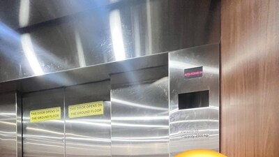 A Bengaluru family was stranded inside an airport lift for 15 minutes. (X/@macqueline1)