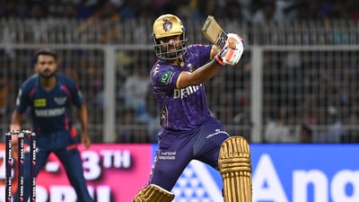 KKR skipper Ajinkya Rahane played a captain's knock, scoring 61 runs off 35 balls. However, his dismissal to Shardul Thakur proved to be the turning point in the game. (Hindustan Times) KKR skipper Ajinkya Rahane played a captain's knock, scoring 61 runs off 35 balls. However, his dismissal to Shardul Thakur proved to be the turning point in the game. (Hindustan Times)