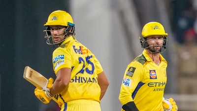 Conway then put up a partnership of 89 off 51 balls with Shivam Dube. (PTI) Conway then put up a partnership of 89 off 51 balls with Shivam Dube. (PTI)