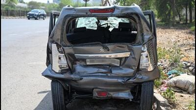 Police said both vehicles were seized from the accident site, and the body of the deceased was handed over to his family after an autopsy. (Parveen Kumar/HT Photo) Police said both vehicles were seized from the accident site, and the body of the deceased was handed over to his family after an autopsy. (Parveen Kumar/HT Photo)