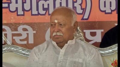 RSS chief Mohan Bhagwat attended the satsang at Kabirdham Mustafabad Ashram in Gola tehsil of Lakhimpur Kheri, on Tuesday. (HT Photo) RSS chief Mohan Bhagwat attended the satsang at Kabirdham Mustafabad Ashram in Gola tehsil of Lakhimpur Kheri, on Tuesday. (HT Photo)