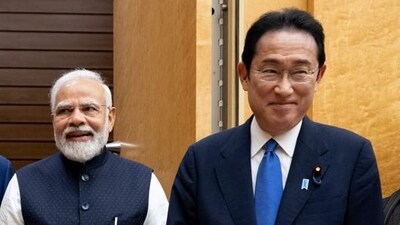 Japanese Prime Minister Fumio Kishida and Indian Prime Minister Narendra Modi during the Quad Leaders Summit at Kantei in Tokyo (AFP) (File) (HT_PRINT) Japanese Prime Minister Fumio Kishida and Indian Prime Minister Narendra Modi during the Quad Leaders Summit at Kantei in Tokyo (AFP) (File) (HT_PRINT)