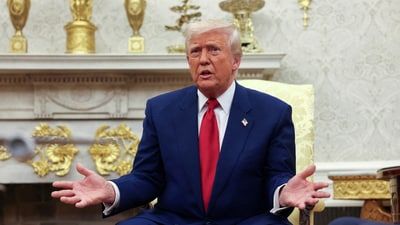 U.S. President Donald Trump meets with Israeli Prime Minister Benjamin Netanyahu (not pictured) in the Oval Office at the White House in Washington, U.S., April 7, 2025. (REUTERS)