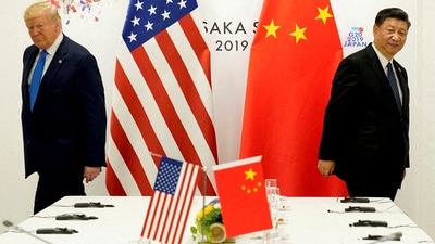 US President Donald Trump attends a bilateral meeting with China's President Xi Jinping during the G20 leaders summit in Osaka, Japan. (REUTERS File)
