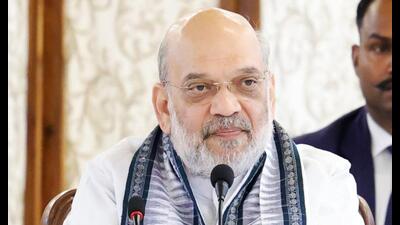 Union home minister Amit Shah in Srinagar on Tuesday. (ANI)
