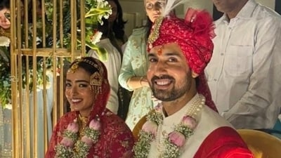Dhairya has tied the knot in an intimate wedding ceremony in Jaipur, Rajasthan. Dhairya has tied the knot in an intimate wedding ceremony in Jaipur, Rajasthan.