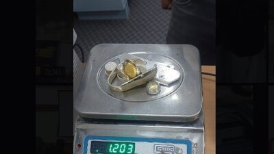 Customs officers uncovered assorted yellow metal, which was suspected to be gold, concealed within the baggage. (X/@ANI) Customs officers uncovered assorted yellow metal, which was suspected to be gold, concealed within the baggage. (X/@ANI)