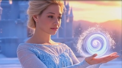 Tamannaah Bhatia embodies elegance and regal charm as Elsa from Frozen in this reimagining. (Ai TOT) Tamannaah Bhatia embodies elegance and regal charm as Elsa from Frozen in this reimagining. (Ai TOT)