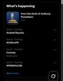 Ambati Rayudu trends after CSK lose to PBKS Ambati Rayudu trends after CSK lose to PBKS