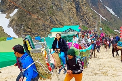 Helicopter service is a major upgrade, making the journey smoother for devotees who earlier had to rely on mule rides, palanquins, and long treks to reach Kedarnath Temple. (ANI) Helicopter service is a major upgrade, making the journey smoother for devotees who earlier had to rely on mule rides, palanquins, and long treks to reach Kedarnath Temple. (ANI)
